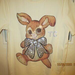 TCH Luxury Unisex Bow Bunny T-shirt sz L